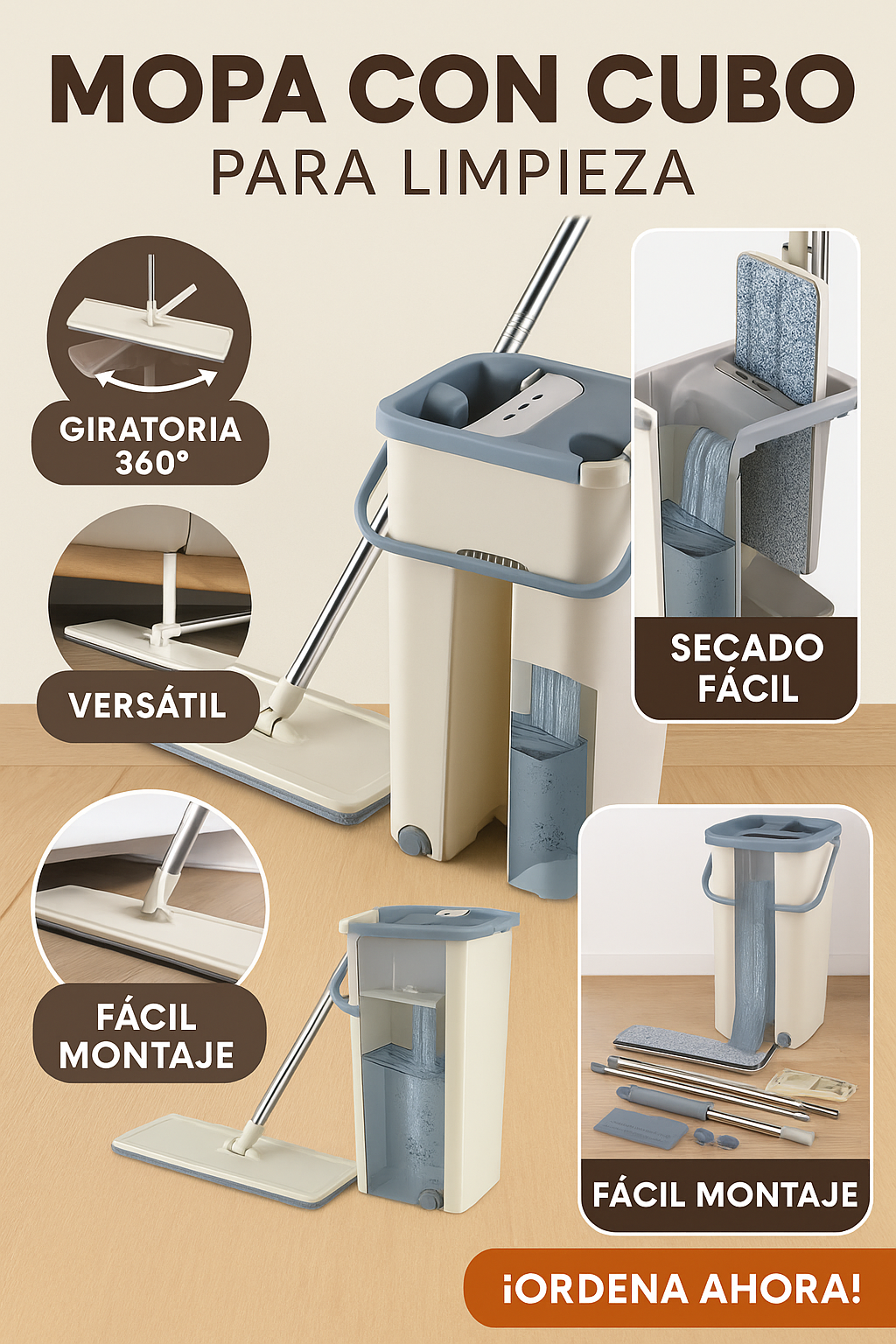 TRAPEADOR ESCURRIBLE LIMPIEZA FACIL