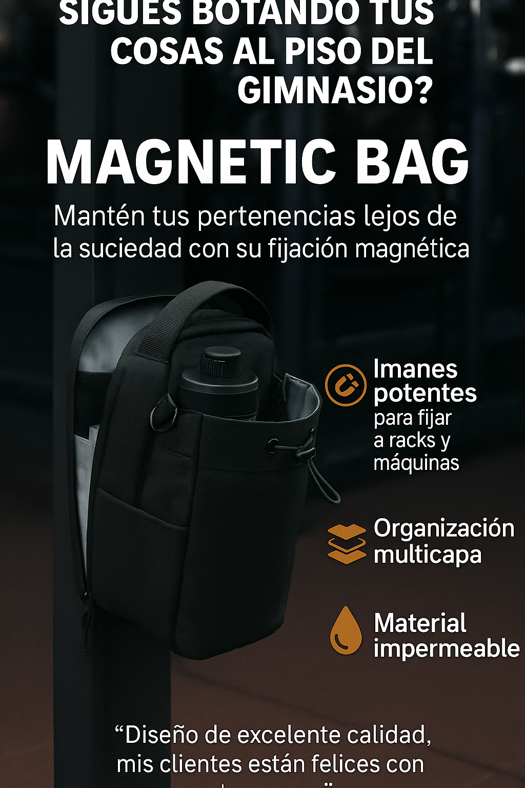 ADIOS A TUS COSAS EN EL PISO- MAGENTI BAG™ BOLSO MAGNETICO IMPERMEABLE GYM