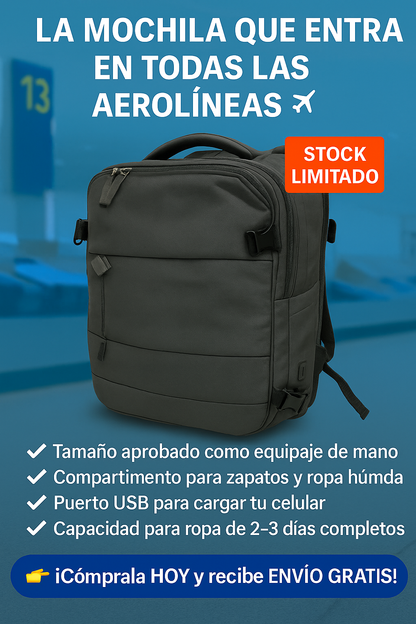 La mochila que todas las aerolíneas no quieren que conozcas - MALETA DE VIAJE 20LTS CAPACIDAD MEDIDAS DE AEROLINEA