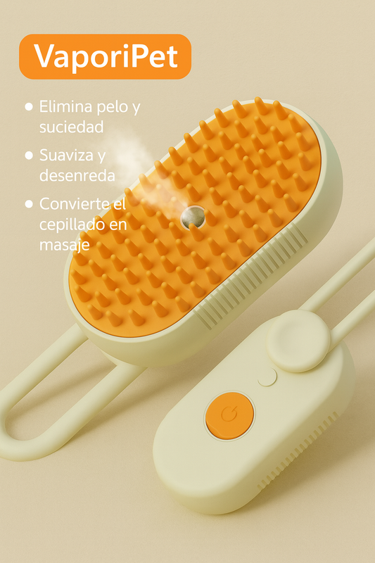Cepillo vapor para mascotas manija