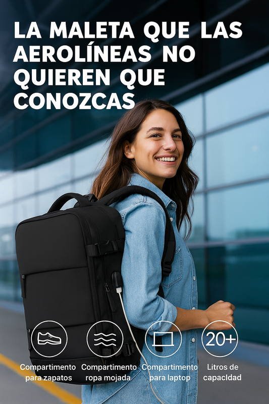 La mochila que todas las aerolíneas no quieren que conozcas - MALETA DE VIAJE 20LTS CAPACIDAD MEDIDAS DE AEROLINEA