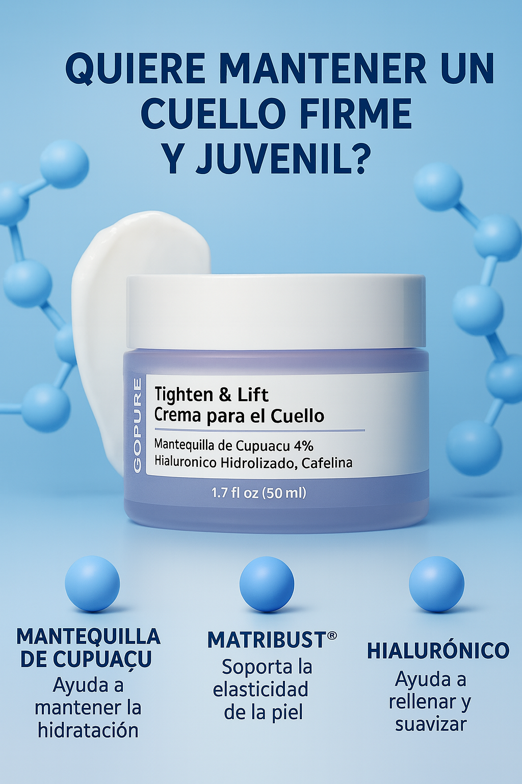 RENUEVA TU PIEL AL INSTANTE- Crema Reafirmante Lifting para el Cuello y piel