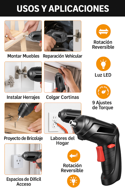 Kit Destornillador Inalámbrico Eléctrico