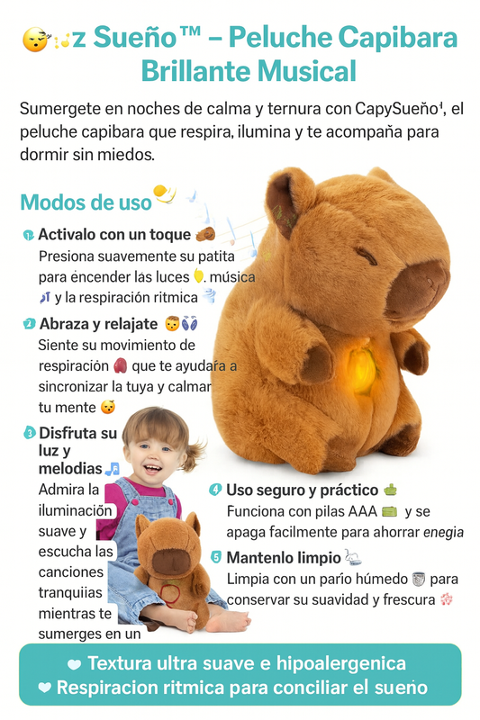 PELUCHE CAPIBARA QUE RESPIRA