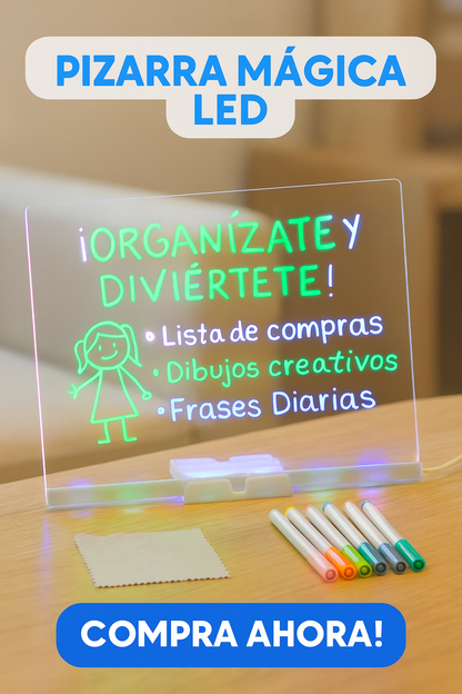 “Pizarra Mágica LED ✨ – Dibuja, escribe y brilla con luz y color”
